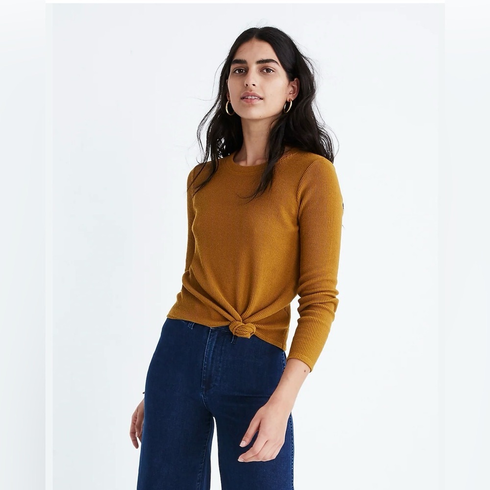 Madewell Texture & Thread Jacquard Top - Women’s Medium, Gold
